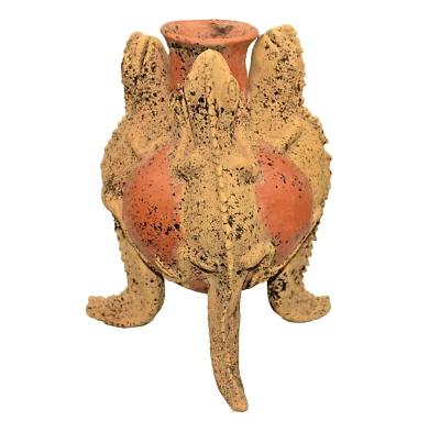 MAMA MONO Original Vintage Mexican Pottery Huichol Desert Statue Sculpture Vase - Image 1 of 4