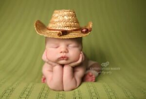 Newborn Straw Cowboy Hat Photo prop