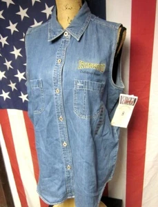IRONWOOD Golf Club lrg denim vest Outdoor Power blue-jean Wauseon NWT Ohio - Picture 1 of 3