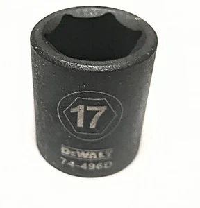 DeWalt 17 mm x 3/8" Dr Impact Socket 6pt 74-496D Free USA Shipping - Picture 1 of 3