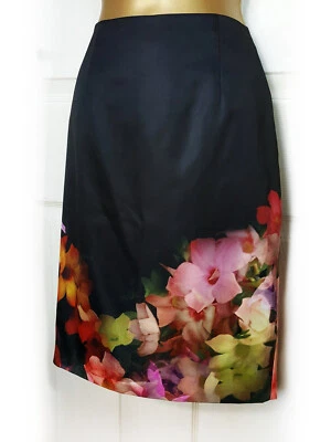 TED BAKER 'Kaikai' Cascading Floral Satin Skirt, Ted size 2, UK 8/10 - BNWT - Image 1 of 4