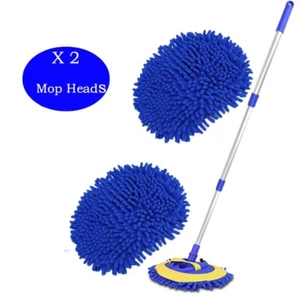 Microfiber Car Wash Brush Cleaning Mop Auto Truck 47.5" Long Handle Extension - Picture 1 of 9
