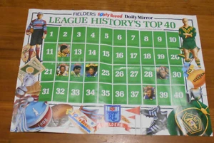 #E. SET OF FORTY 1990 FIELDERS RUGBY LEAGUE STICKER CARDS & WALL POSTER - Picture 1 of 6