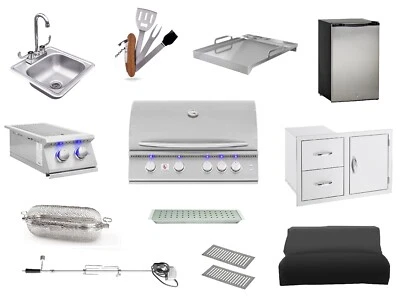 Summerset Grill Package 32" Grill, Double Side Burner, Mini Fridge, Sink & More! - Image 1 of 4