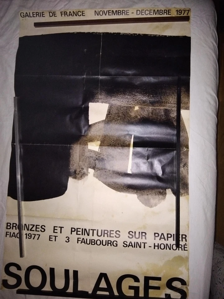 Pierre SOULAGES : Bronzes et peintures FIAC 77, Affiche originale d'époque  - Photo 1/1