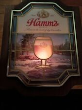 Vintage lighted Hamms Beer Sign Brown frame light up beer glass design