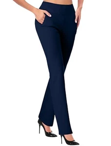 Women's navy blue work casual pants - Picture 1 of 7