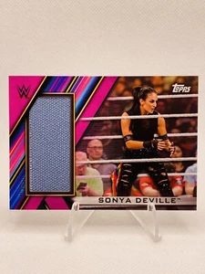 2020 Topps WWE Women's Division Sonya Deville Pink Event Used Mat Relic 33/150 - Picture 1 of 2