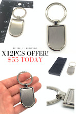 Men keychain luxury Stainless steel engravable polished keyring keyfinder x12pcs