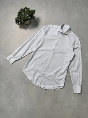 Cesare Attolini Napoli Button Up Dress Shirt Size 39/15.5 Blue Check  - Image 1 of 4