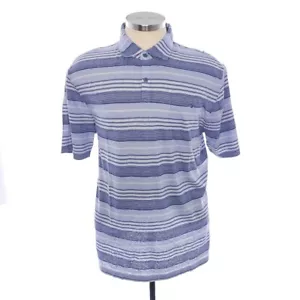 Johnnie-O Hangin Out Malibu Blue Striped Golf Polo Shirt Mens XXL - Picture 1 of 12