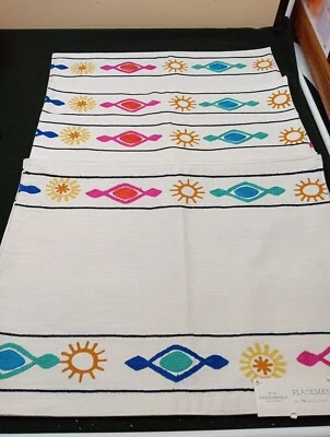 New Placemats Threshold 100% Cotton Set Of 4. New Embroidered 14 X 19" Cream - Image 1 of 4