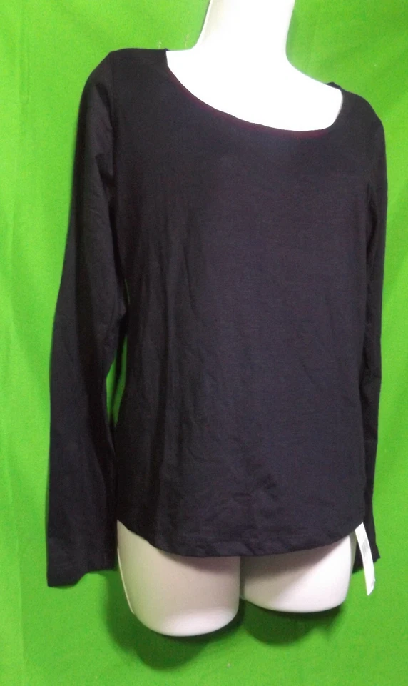 NUEVO TOP HANKY PANKY 894124 NEGRO MANGA LARGA CUELLO REDONDO ALGODÓN SUPIMA M Foto 1 de 1