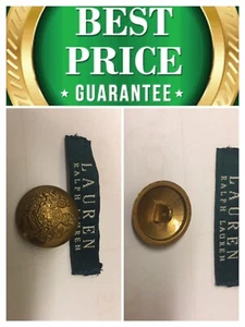 💎Ralph Lauren Polo💎 1 Gold Bronze Buttons 1" Crown Shield Blazer Jacket C1202 - Picture 1 of 3