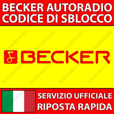✅BECKER RADIO CODICE DI SBLOCCO AUDIO SOUND 10 20 30 40 MERCEDES CDR EUROPE✅ - Immagine 1 di 3
