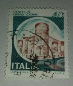 FRANCOBOLLO 40 LIRE ITALIA 1980 CASTELLO URSINO CATANIA - STAMP - Picture 1 of 1