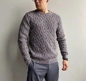 Reiss Cable Knit Crewneck Cotton Sweater Men’s Size M/L - Picture 1 of 15