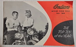 Original 1959 Indian Motorcycle Katalog Top Ten Prospekt - Bild 1 von 10