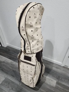 RARE Vintage Salzenger Crown Limited Edition Leather Sunday Golf Bag MCM Style - Picture 1 of 24