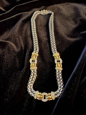 JOHN MEDERIOS NECKLACE 17 Inches. Silver And gold Tone. Excellent Quality. - Image 1 of 3