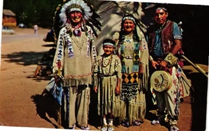 Vintage 1960 Native American Chief Running Horse Family Postcard Divided Back - Bild 1 von 2