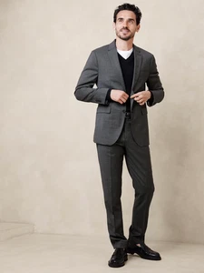 Banana Republic Mens Signature Nailhead Suit - 42R - 36/32 - $600 - NEW w/Tags - Picture 1 of 16
