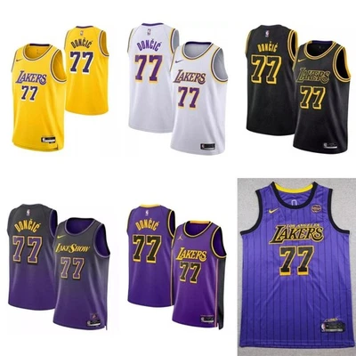 全新 Luka Doncic #77 男式刺绣球衣 6 色 - 尺寸 S 到 2XL — 第 1/4 张图片