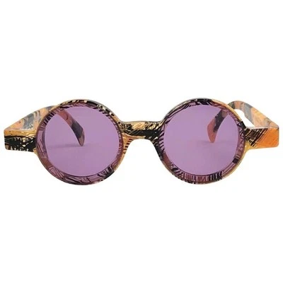 NEW VINTAGE ALAIN MIKLI 0150 ROUND PINK TONES LENSES HANDMADE FRANCE SUNGLASSES - Image 1 of 4