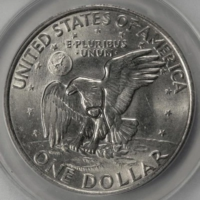1971 D ANACS MS64 Struck Thru Retained Wire Ike Dollar Mint Error Amazing & Rare - Image 1 of 4