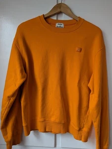 Acne Studios Basic Orange Crewneck Y2K Sweatshirt Patch Logo Size Large - Picture 1 of 9