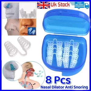 8PCS Nasal Dilator Anti Snoring Easy Breathe Nose Clip Stop Snore Silicone Aid - Picture 1 of 23