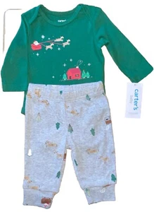 NEU Carter’s Baby Junge Größe 3 Monate Weihnachten Santa Rentier 2-teiliger Body mit Hose - Bild 1 von 10
