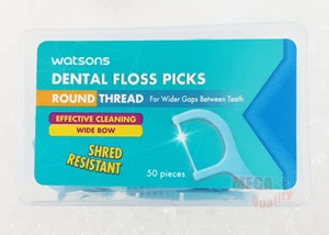 Selecciones de hilo dental oral plano con arco ancho Watsons para dientes bien espaciados 50 piezas - Imagen 1 de 3