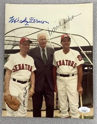 Bowie Kuhn Signed Photo 8x10 Baseball Auto WAS Senators HOF w/ Vernon + West JSA - Image 1 of 2