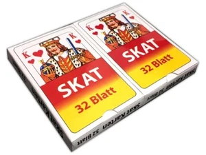 2x32 Klassisches Blatt Skat Spielkarten | Skatspiel | Poker Mau Mau Kartenspiel - Bild 1 von 1