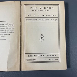 The Mikado and Other Plays by W.S. Gilbert Hardcover Intro by Clarence Day, JR. - Picture 1 of 24