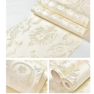 3M Roll Romantic White Flowers Luxury Wind Wallpaper TV Backgrounds Wall Sticker - Picture 1 of 8