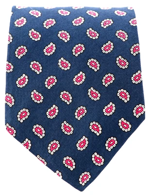 Corbata vintage para hombre Gant 100 % seda foulard cachemira azul marino gris frambuesa 59 x 3 Foto 1 de 3