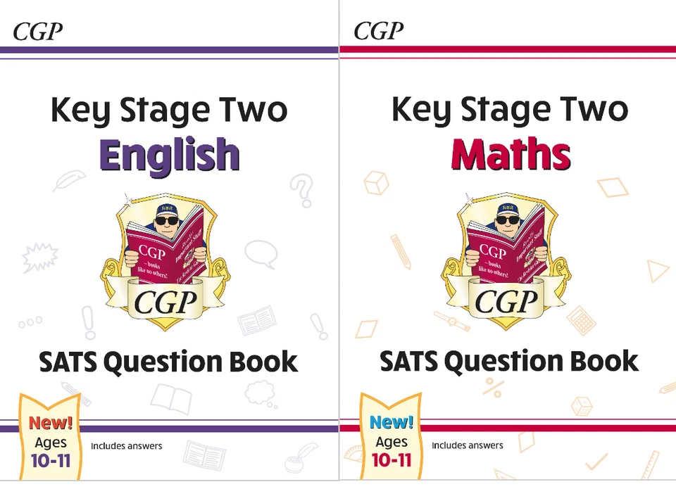 New CGP KS2 English & Maths SATS Question Book SetAges 10-11 for the 2024 tests - Image 1 of 3