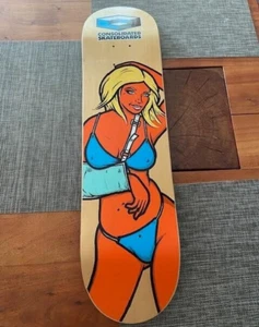 Vintage Todd Bratrud Art Consolidated Skateboard Deck Girl Hurt Skateboarding - Bild 1 von 9