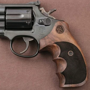 KSD Brand SW K/L/X - Frame Round Butt Compatible Walnut Grips Diamond - Picture 1 of 1