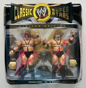 WWE Classic Superstars Demolition Ax & Smash Figures Signed Autographed WWF - Picture 1 of 15