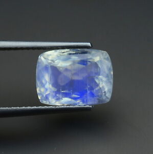 Natural Rainbow Cut Faceted Stone Blue Fire Loose Moonstone Stone 11.3x8.3x7 MM