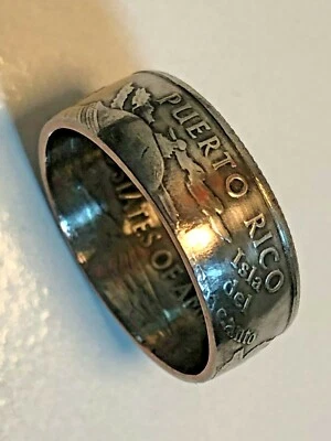 Puerto Rico Coin Ring USA State Quarter 25 Cents Handmade Vintage Custom Jewelry - Image 1 of 4
