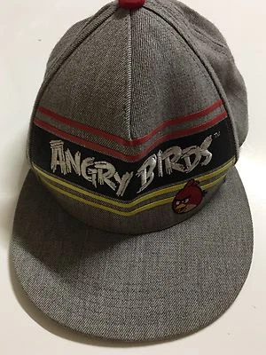 Angry Birds Grey Embroidered SnapBack Baseball Hat Cap Wool Blend - Image 1 of 4