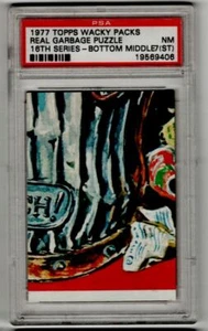 1976 Topps Wacky Packages 16th Series 16 Bottom Middle Checklist Puzzle PSA 7 NM - Picture 1 of 2