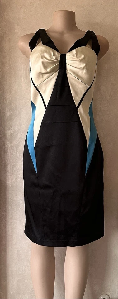 Dress Black Size 12 Women Sleeveless Short Zip SATIN Evening Ladies Occasion - Image 1 of 4