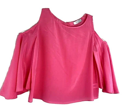 Blusa Top Anthropologie Bailey 44 Para Mujer Hombro Frío Talla: L Rosa Seda Foto 1 de 4