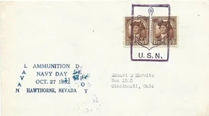 1932 Navy Day, deposito munizioni Hawthorne Nevada bella ancoraggio fantasia annullo  - Foto 1 di 2