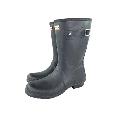 Hunter Original Short Rain Boots US 11 Womens black vulcanized natural rubber - Image 1 of 4